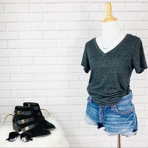 Vintage Basic Grey V-Neck